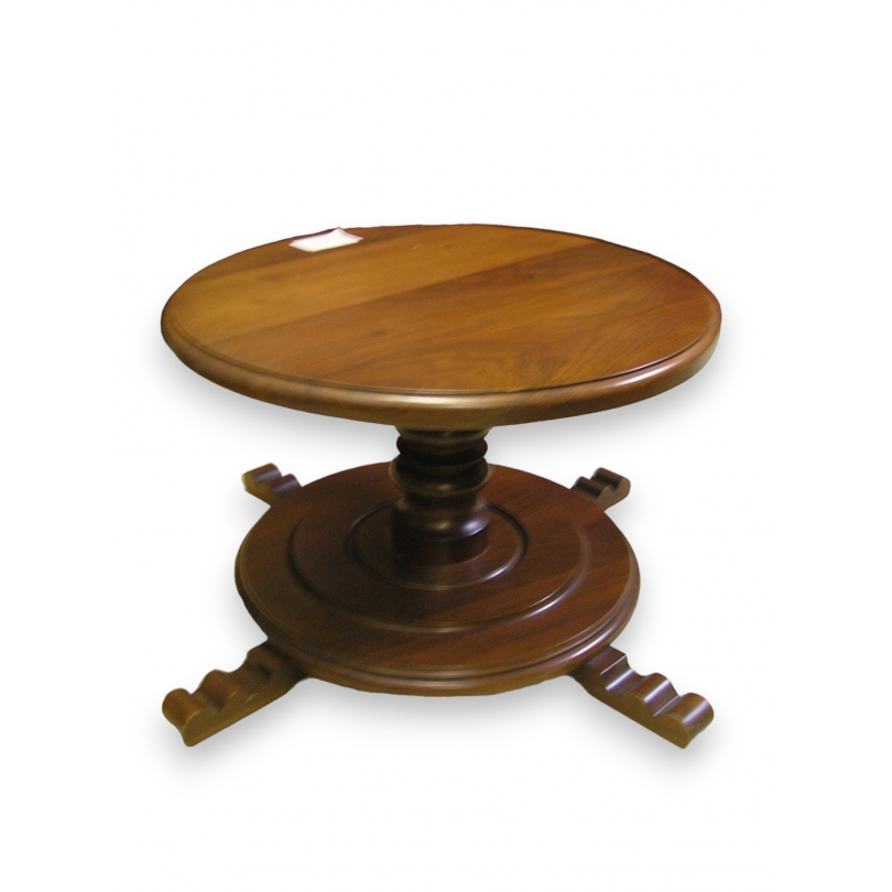 Table basse ronde tournante en noyer sur  Moinat SA  - Antiquités décoration