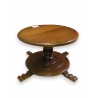 Table basse ronde tournante en noyer