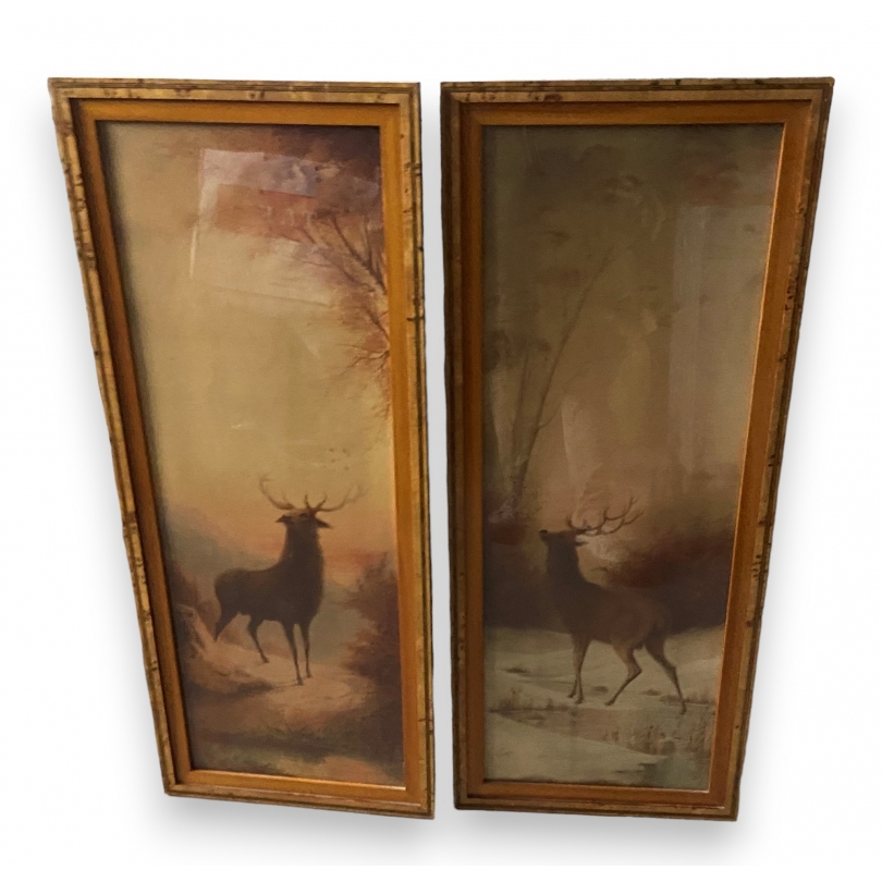 Paire de gravures "Cerf" par Emilie VOUGA