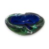 Green and blue glass ashtray