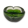 Green glass ashtray