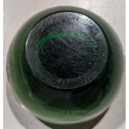 Green glass ashtray
