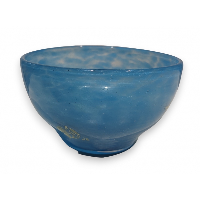 DAUM blue glass round glass