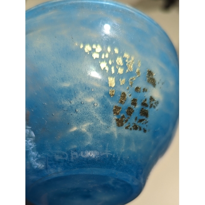 DAUM blue glass round glass