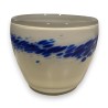 Signed white and blue glass round glass