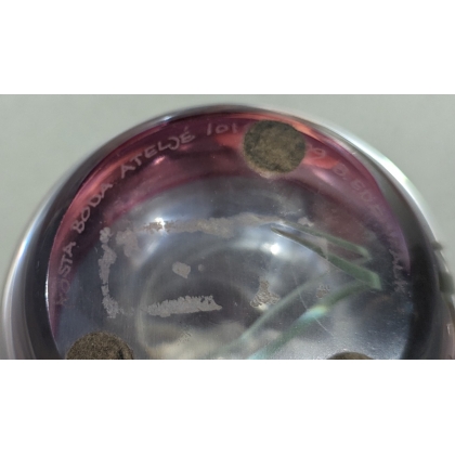 KOSTA BODA pink paperweight