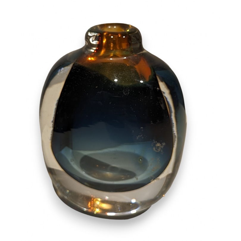 Vase orange et bleu KOSTA BODA