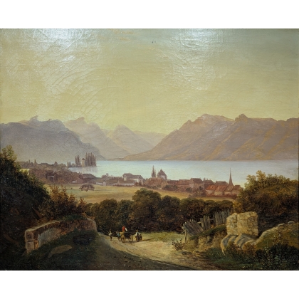 Tableau \"Cully sur le Lac Léman\"