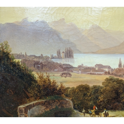 Tableau \"Cully sur le Lac Léman\"