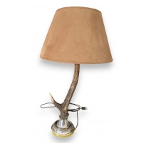 Lampe corne de cerf et métal argenté