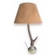 Lampe corne de cerf et métal argenté