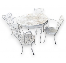 Ensemble de jardin en fer forgé blanc