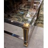 Table basse en laiton avec plateau en verre