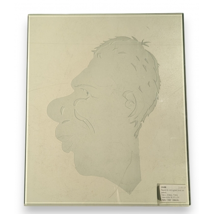  Plaque en verre gravé avec un portrait sur  Moinat SA  - Antiquités décoration