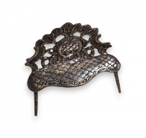 Banc miniature en métal argenté