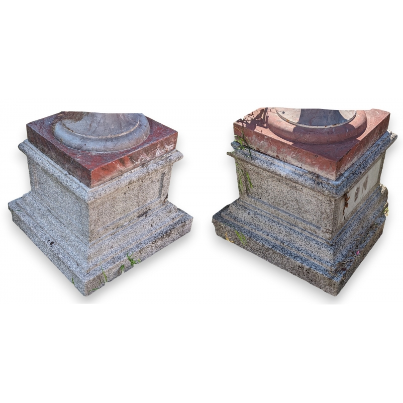 Pair of reconstituted stone plinths