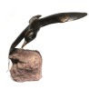 Mouette en bronze sur une pierre
