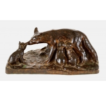 Bronze "Renarde allaitant" signé HAINARD