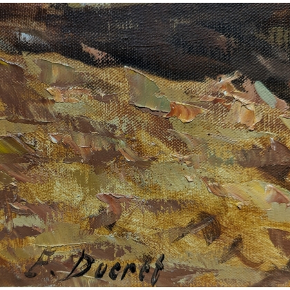 Tableau \"Les labours\" signé E. DUCRET