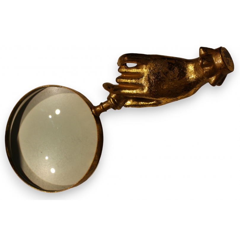 Gold-coloured handheld magnifying glass