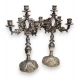 Paire de bougeoirs en bronze argenté 5 lumières