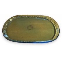 Plateau ovale en verre émaillé