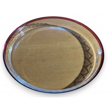 Plat en verre émaillé rose