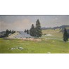 Tableau \"Ferme du Jura\" signé F. JAQUES 07