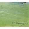 Tableau \"Ferme du Jura\" signé F. JAQUES 07