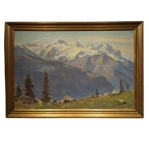 Tableau "A la Creusaz" signé H.E. BERCHER
