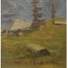 Tableau \"A la Creusaz\" signé H.E. BERCHER