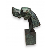 Buste de Pointer en bronze signé RABITTI