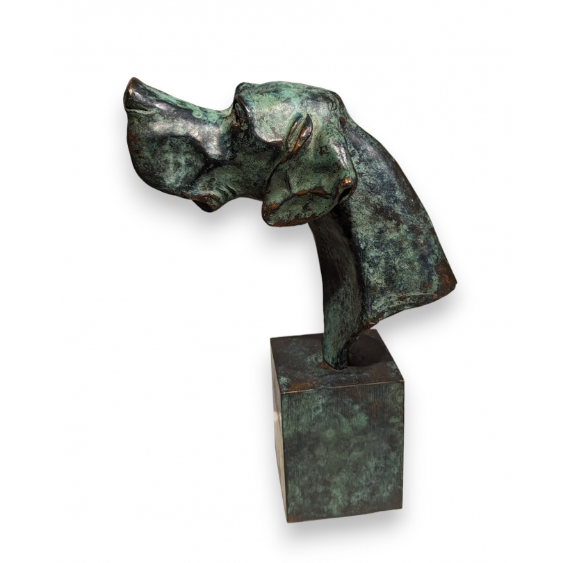 Buste de Pointer en bronze signé RABITTI