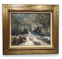 Tableau "Paysage de neige" signé GOLIASCH