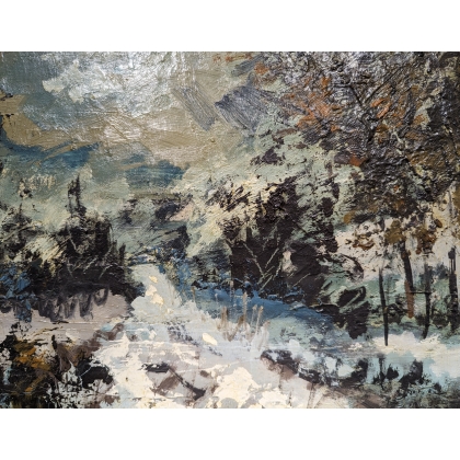 Tableau \"Paysage de neige\" signé GOLIASCH