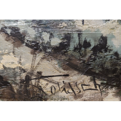Tableau \"Paysage de neige\" signé GOLIASCH