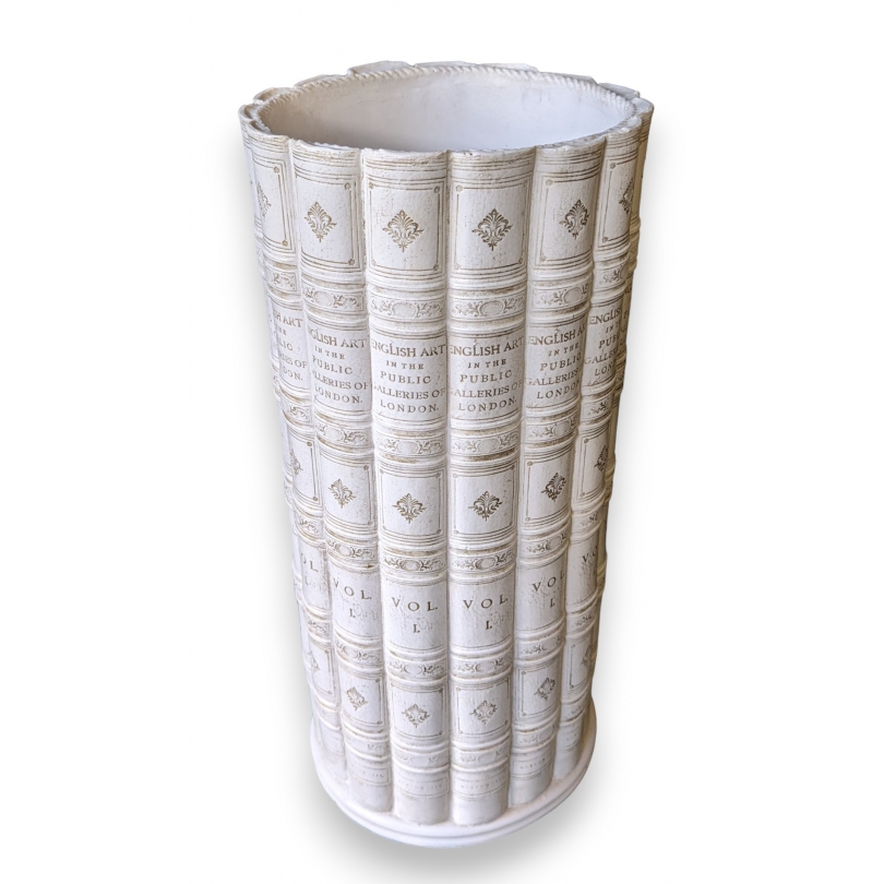 Porte-parapluie \"Faux-livres\" blanc
