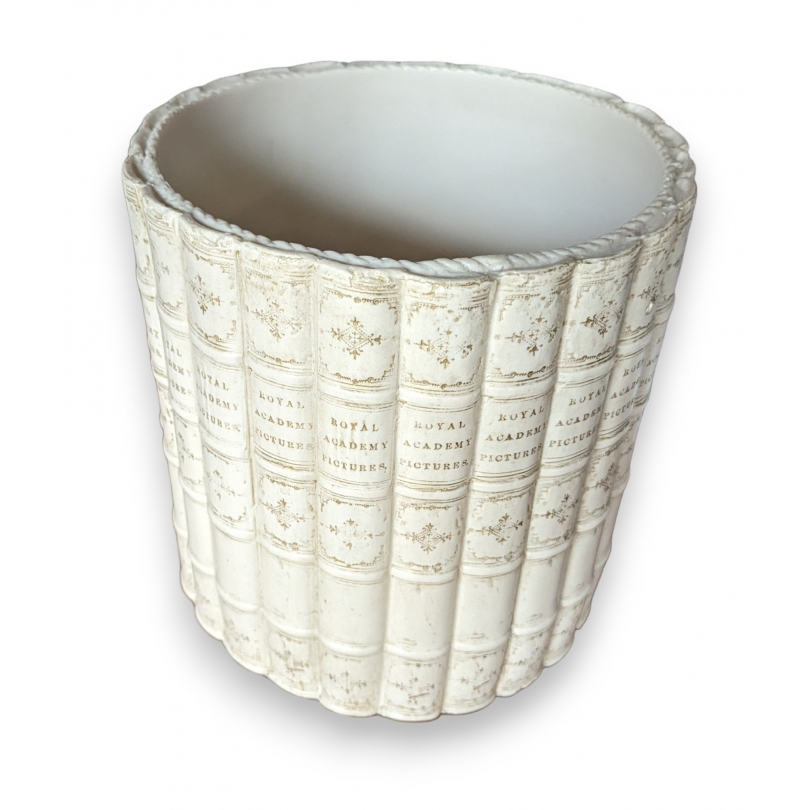 Corbeille à papier \"Faux-livres\" blanc