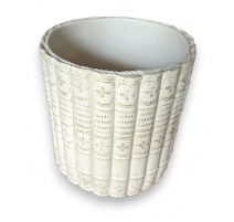 Corbeille à papier "Faux-livres" blanc