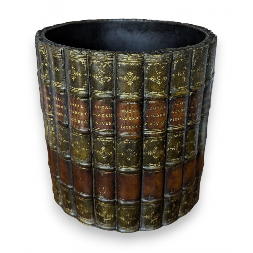 Corbeille à papier \"Faux-livres\" vert