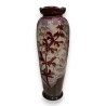 Large red ‘Fleurs’ vase, signed GALLÉ