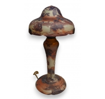 Lampe en verre Cygnes signée DE VEZ