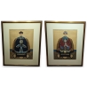 Paire de peintures sur soie "Dignitaires"