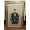 Paire de peintures sur soie \"Dignitaires\"