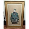 Paire de peintures sur soie \"Dignitaires\"