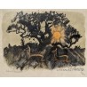 Gravure "Biche et faon" signé Robert HAINARD