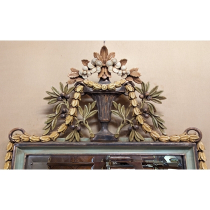  Miroir style Louis XVI polychrome verre sur  Moinat SA  - Antiquités décoration