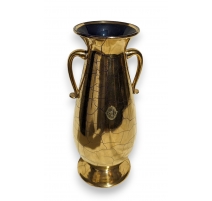 Vase avec anses en verre de Saint-Prex doré