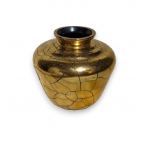 Vase bulbe en verre de Saint-Prex doré