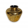 Vase bulbe en verre de Saint-Prex doré